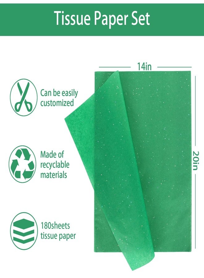 Whaline 100Sheets Christmas Tissue Paper Glittery Colorful Sparkle Gift Wrapping Paper Assorted Red Green White Gold DIY Art Craft Paper for Christmas Party Wine Bottles Xmas Gift Decor, 14 x 20 Inch - Image 2